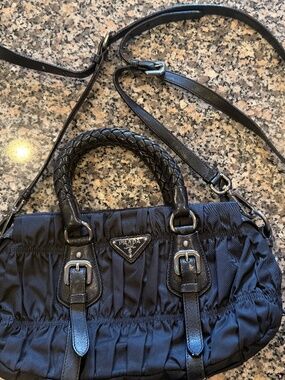 Prada Nylon and leather crossbody handbag